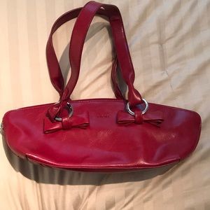 Red pleather handbag